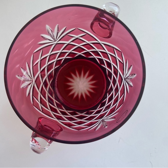 AJKA Ruby Red Crystal  Handled Ice Bucket - Picture 3 of 12